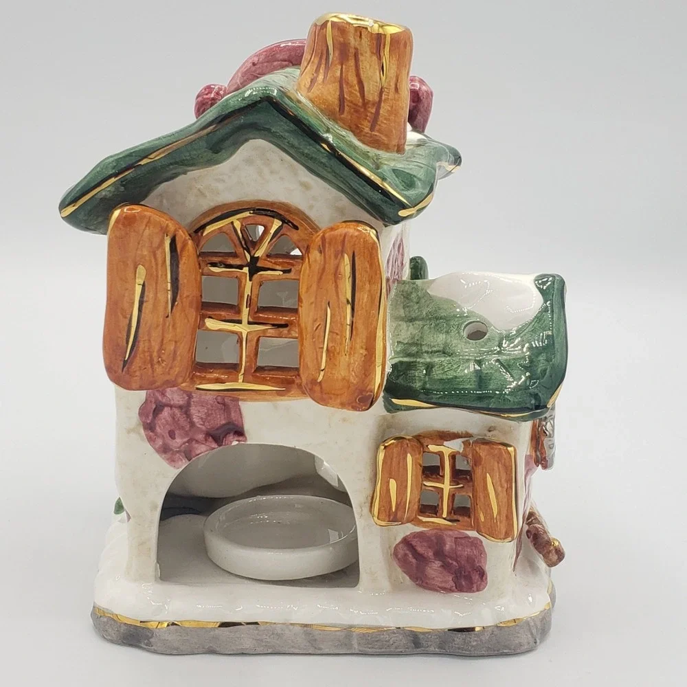 Ceramic Snowman and House Tealight‎ Candle Decoration Welcome